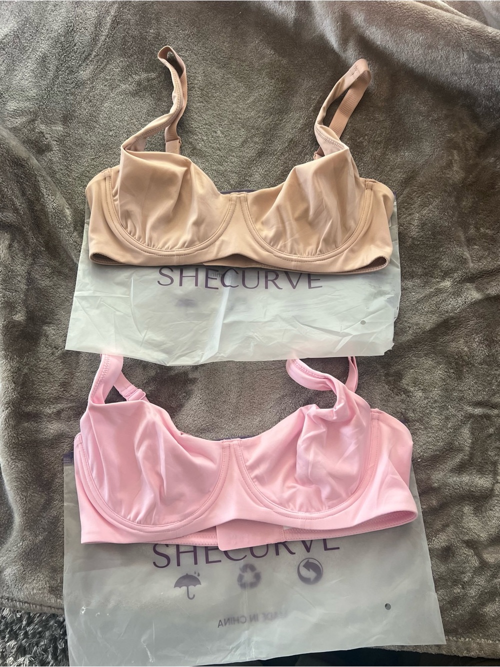 NEW SheCurve Smooth Underwire Bra in Nude and Pink 36d